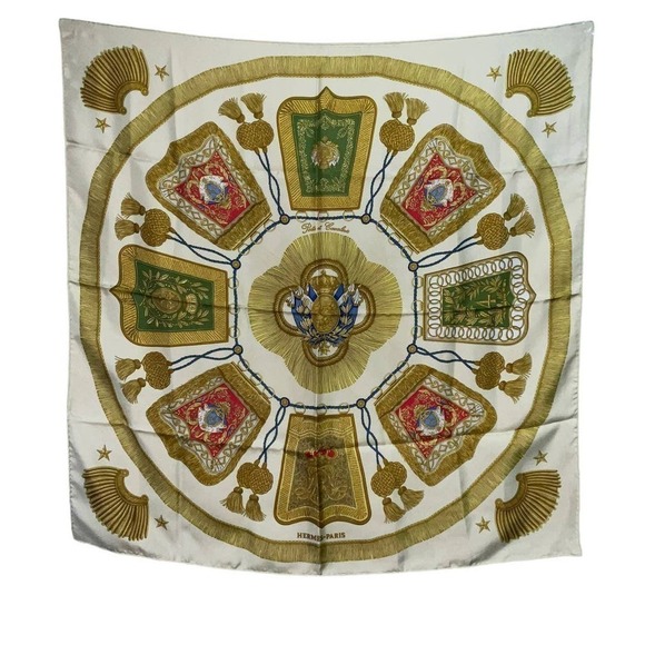 HERMES Carre 90 100% Silk Square Scarf POSTE ET CAVALERIE - Picture 16 of 16